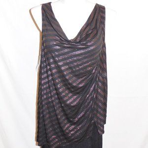 18/20 Lane Bryant Black Gold Polka Dot Top NWOT